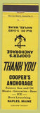 Matchbook Cover - Cooper's Anchorage Naples ME Sunoco oil gas