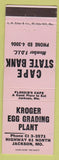 Matchbook Cover - Kroger Egg Grading Plant Jackson MO Furniture Funeral Home