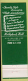 Matchbook Cover - Hollyhock Hill Indianapolis IN