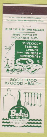 Matchbook Cover - Boder's on the River Thiensville WI