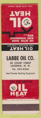 Matchbook Cover - Oil Heat Labbe Co Laconia NH