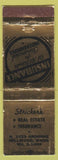 Matchbook Cover - Stricker's Real Estate Insurance Millwood WA