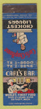 Matchbook Cover - Carl's Bar Detroit MI