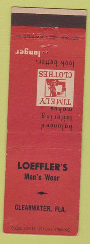 Matchbook Cover - Foeffler's Timely Clothes men's Clearwater FL