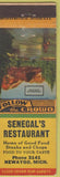 Matchbook Cover - Seneca's Restaurant Newaygo MI