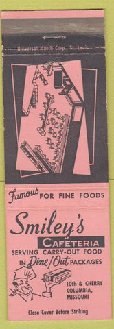 Matchbook Cover - Smiley's Cafeteria Columbia MO