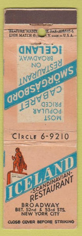 Matchbook Cover - Iceland Scandinavian Restaurant New York City feature