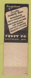 Matchbook Cover - Frost Co Kenosha WI