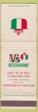 Matchbook Cover - V's Restaurant Independence MO WEAR