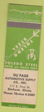 Matchbook Cover - Toledo Steel Elmhurst IL Auto Supply
