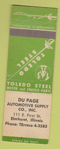 Matchbook Cover - Toledo Steel Elmhurst IL Auto Supply