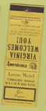 Matchbook Cover - Lucas Motel Gore VA Perkins Americana WEAR