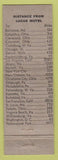 Matchbook Cover - Lucas Motel Gore VA Perkins Americana WEAR
