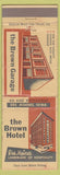 Matchbook Cover - Brown Hotel Des Moines IA