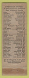 Matchbook Cover - Francis Scott Key Hotel Frederick MD