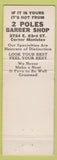 Matchbook Cover - 2 Poles Barber Shop Chicago IL