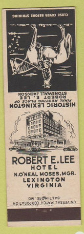 Matchbook Cover - Robert E Lee Hotel Lexington VA