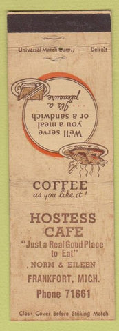 Matchbook Cover - Hostess Cafe Frankfort MI