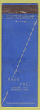 Matchbook Cover - Fred Paul Kenosha WI Advance WEAR