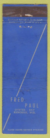 Matchbook Cover - Fred Paul Kenosha WI Advance WEAR