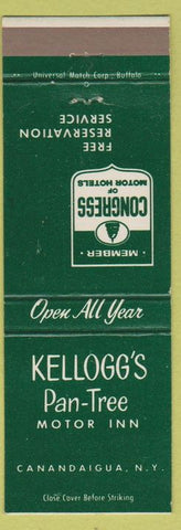 Matchbook Cover - Kellogg's Pan Tree Motor Inn Canandaigua NY