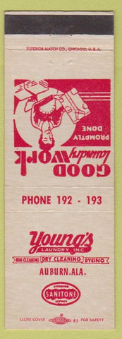 Matchbook Cover - Young's Laundry Auburn AL girlie