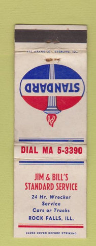 Matchbook Cover - Standard oil gas Rock Falls IL WORN