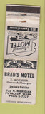 Matchbook Cover - Brad's Motel Puyallup WA WORN
