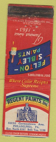 Matchbook Cover - Regent Paints Inc Philadelphia PA