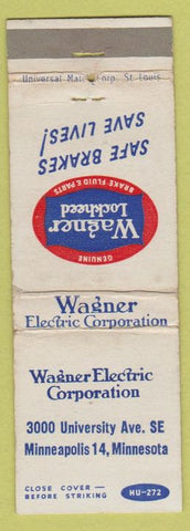 Matchbook Cover - Wagner Electric Corp Minneapolis MN WEAR