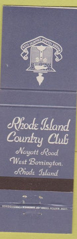 Matchbook Cover - Rhode Island Country Club West Barrington RI