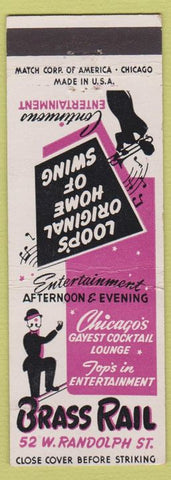 Matchbook Cover - Brass Rail Chicago IL Loop