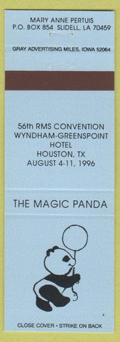 Matchbook Cover - Magic Panda RMS 1996 Houston TX