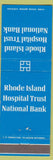 Matchbook Cover - Rhode Island Hospital Trust Providence Newport Pawtucket