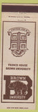 Matchbook Cover - Brown University Faunce House Providence RI