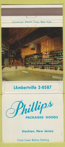 Matchbook Cover - Phillips Packaged Good Liquor Stockton NJ WEAR 30 Strike