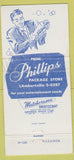 Matchbook Cover - Phillips Packaged Good Liquor Stockton NJ WEAR 30 Strike