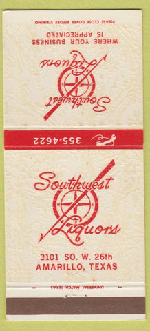 Matchbook Cover - Southwest Liquors Amarillo TX 30 Strike