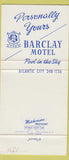 Matchbook Cover - Barclay Motel Atlantic City NJ swimming pool  30 Strike