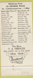 Matchbook Cover - Cottonwood Inn La Grange TX 30 Strike