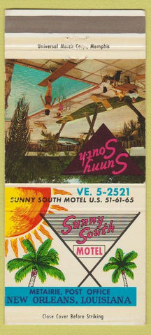 Matchbook Cover - Sunny South Motel New Orleans LA 30 Strike