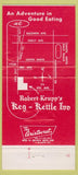 Matchbook Cover - Krupp's Keg Kettle Inn Arcadia CA 30 Strike