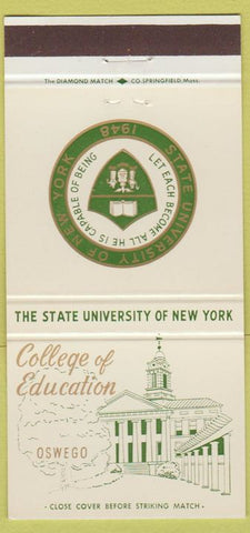 Matchbook Cover - State University of New York Oswego NY 30 Strike