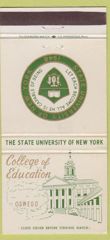 Matchbook Cover - State University of New York Oswego NY 30 Strike