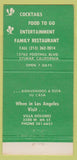 Matchbook Cover - El Chaparral Mexican Food Los Angeles CA 30 Strike