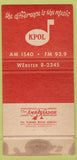 Matchbook Cover - KPOL Radio Dorothy Clapp WORN 30 Strike