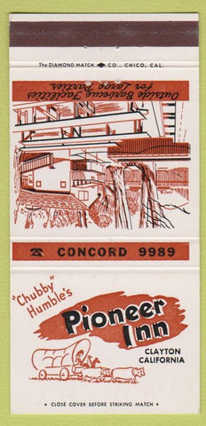 Matchbook Cover - Chubby Humble's Pioneer Inn Clayton CA 30 Strike