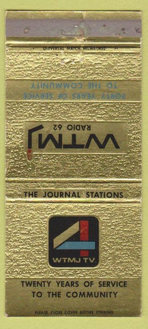 Matchbook Cover - WTMJ Radio 62 WORN 30 Strike