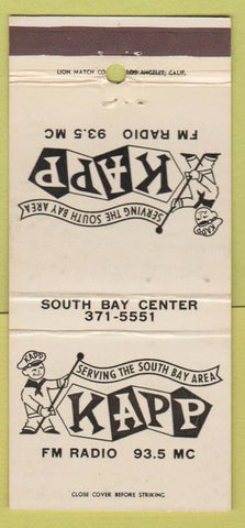 Matchbook Cover - Kapp FM Radio 93.5 South Bay San Francisco? 30 Strike
