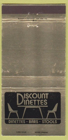 Matchbook Cover - Discount Dinettes Kitchen Furniture 30 Strike